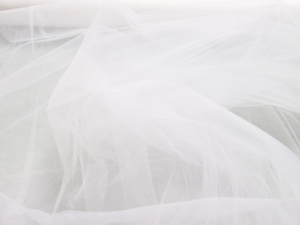 White Wide Tulle Bridal Veil Tutu