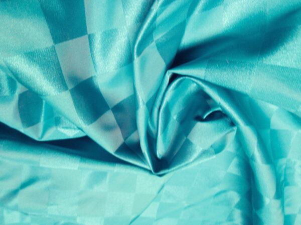 turquoise checks satin