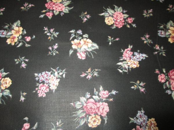 black chintz with flowers