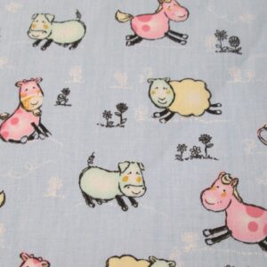 Blue Cows and Sheep Cotton
