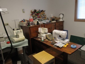 Messy sewing space