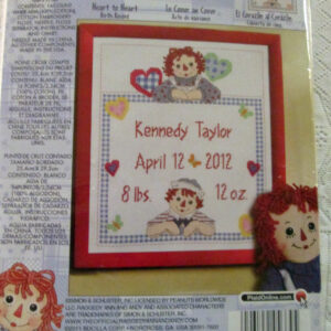 Raggedy Ann and Andy Bird Record Cross Stitch Kit