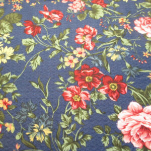 Fabri-Quilt Blue with Pink Flowers