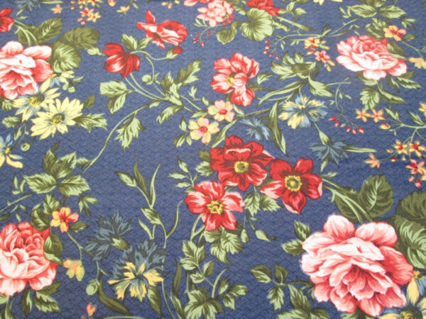 Fabri-Quilt Blue with Pink Flowers