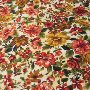 Fabri-Quilt Gold Flowers Cotton Quilting Fabric